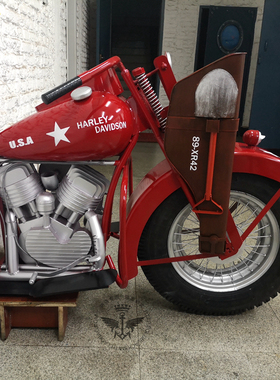 招牌主题餐厅墙面装饰摩托车模型