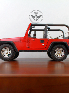 吉普jeep牧马人汽车主题餐厅摆件