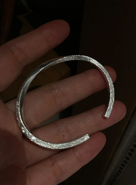 925纯银几何开口手镯手链女ins小众设计感轻奢简约2021新款