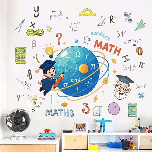 数学公式化学用具自粘墙贴