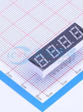 LED数码管 FJ2481BH 插件 4位0.28英寸 红色 共阳极 时钟两点不亮