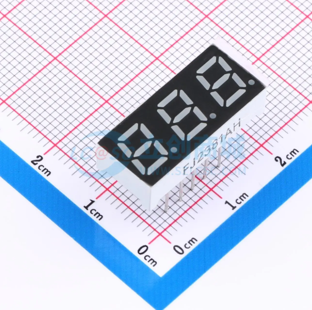 FJ2381AH 插件22.5x10mm 0.28英寸三位红色共阴数码管LED显示模块