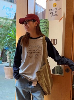 iamstudio 秋款2319毒家版权可爱手绘狗狗 超显瘦宽松版插肩T恤