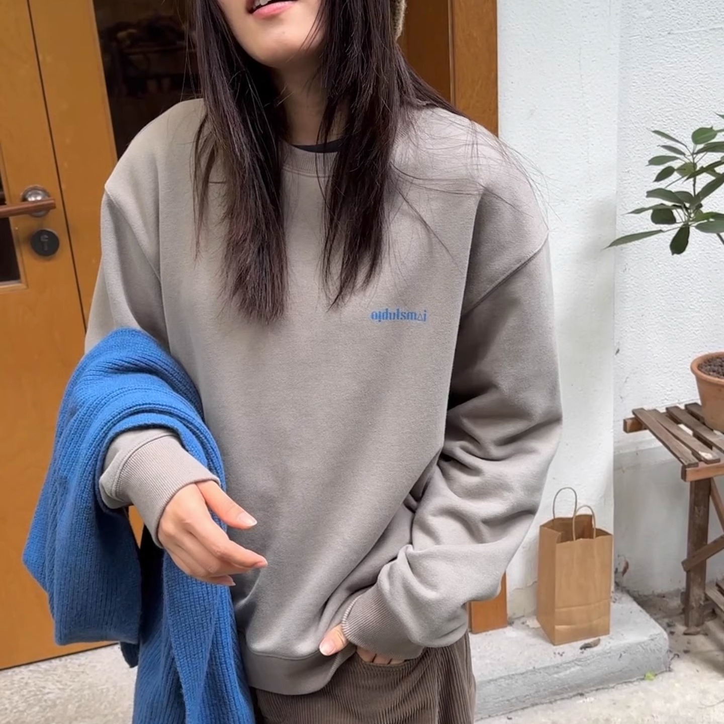 iamstudio 毒家定制 3060高品质超百搭大象灰圆领加绒保暖卫衣