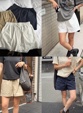 iamstudio 经典又基础的夏季棉布短裤 3393遮肉显瘦三色短裤