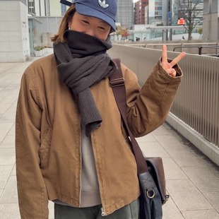 短款 1650珠帆布超抗风复古工装 外套棉服 重工酵素洗 iamstudio