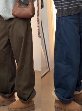 iamstudio 成衣染色自然做旧6950梨形身材bi入 磨毛小镰刀休闲裤