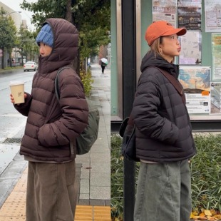 iamstudio 新型防雨雪面料 1685超显瘦保暖连帽排骨羽绒服