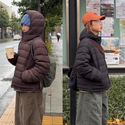iamstudio 新型防雨雪面料 1685超显瘦保暖连帽排骨羽绒服