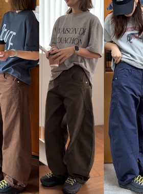 iamstudio 复购率高kpi一万条 5733美式复古小弯刀浆感工装休闲裤