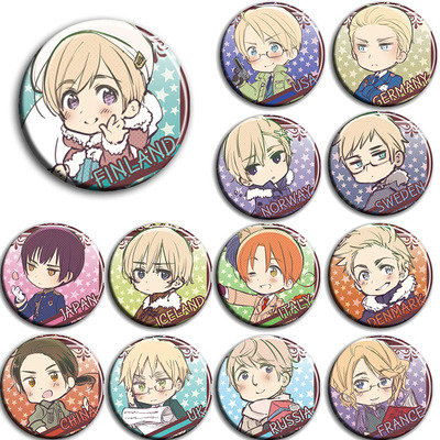 黑塔利亚Axis Powers动漫徽章58mm胸章别针二次元周边吧唧挂件F款