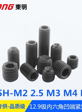 12.9级45H DIN916内六角凹端紧定螺钉GB80止付螺丝M2M2.5M3M4M5