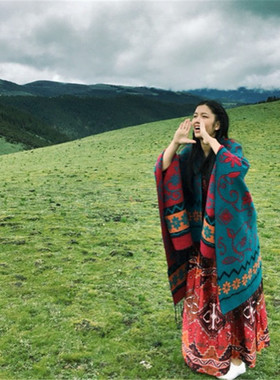 Nepal tourism slit shawl scarf, women's dual-use ethnic clo