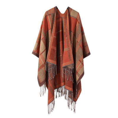 New Fashion Shawl High Neck Plaid Unisex Circled Yarn Thick