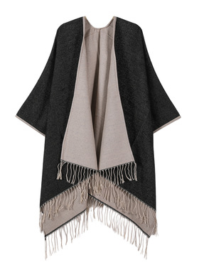 New classic tassel slit shawl imitates women's knitted warm