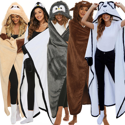 hooded animal sloth penguin yak panda cartoon embroidery