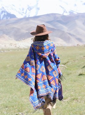 Ethnic hat, shawl, cloak, Lijiang Northwest tourism outfit,