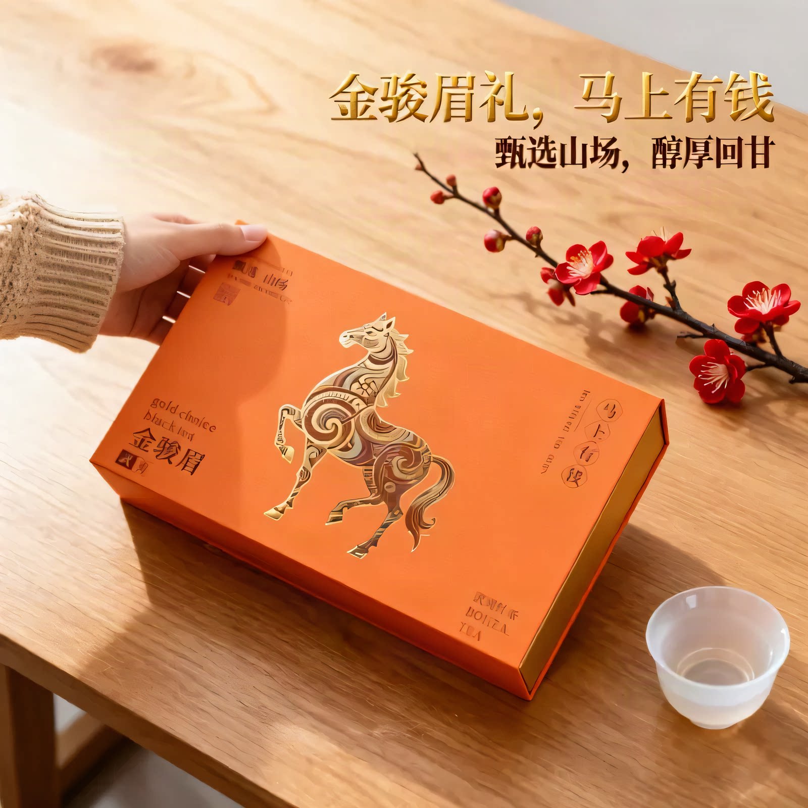 中秋礼盒精美金骏眉茶叶礼盒装高档新年礼品马年限定送礼佳品250g