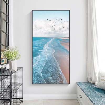 大海风景入户门玄关装饰画