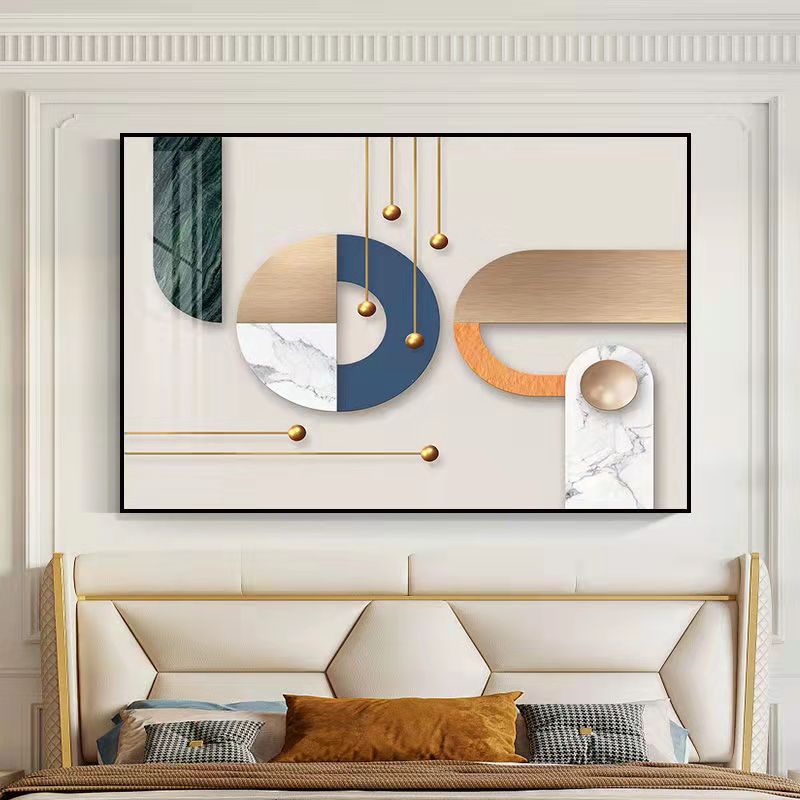 轻奢抽象几何主卧室床头装饰画现代简约房间民宿酒店宾馆墙壁挂画