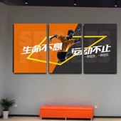 健身房装 饰画肌肉男美女墙面挂画励志瘦身壁画健美运动海报墙壁画