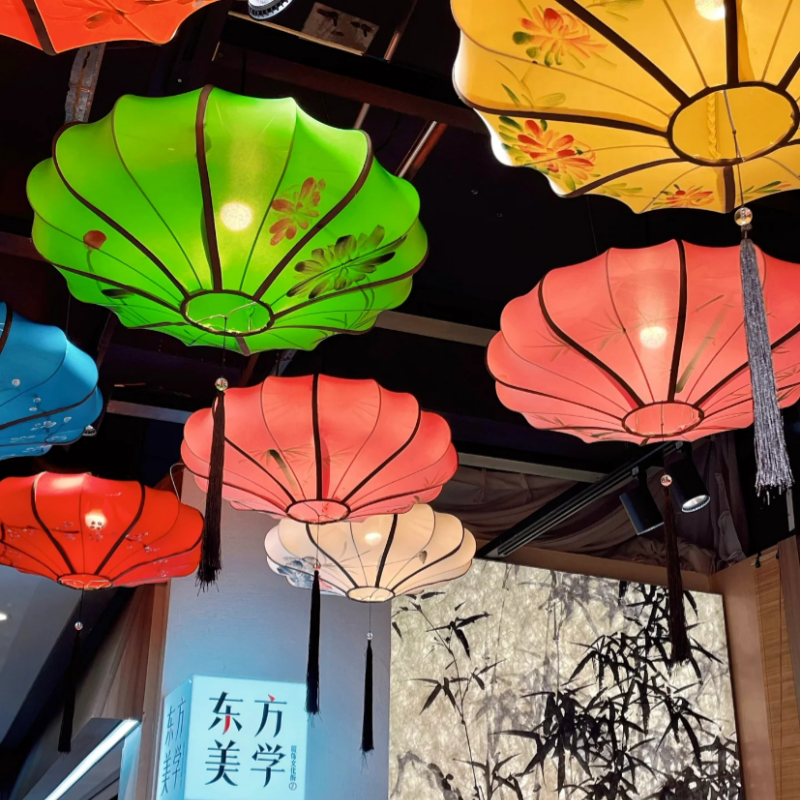 新中式飛碟燈籠火鍋店茶樓酒店景區(qū)燈籠古典燈具中國風(fēng)仿古紅燈籠