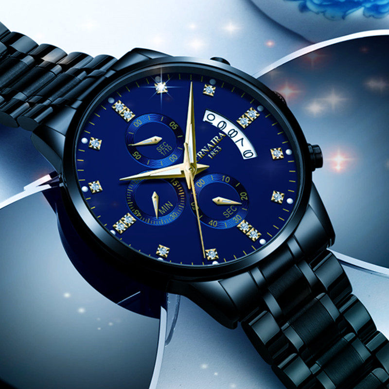 十大品牌瑞士手表男士石英表男款新款多功能防水夜光日期腕表男表