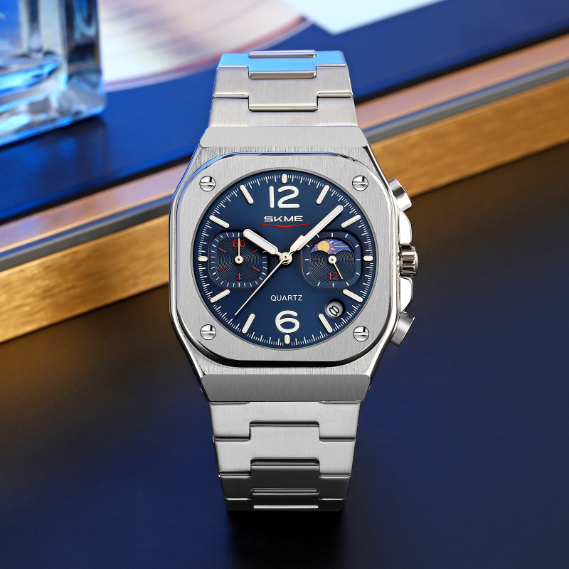 时刻美SKMEI方形男士高档奢华表