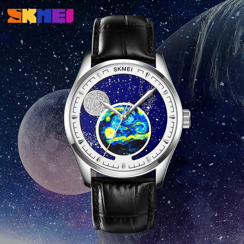 时刻美油画星空系列商务简约手表