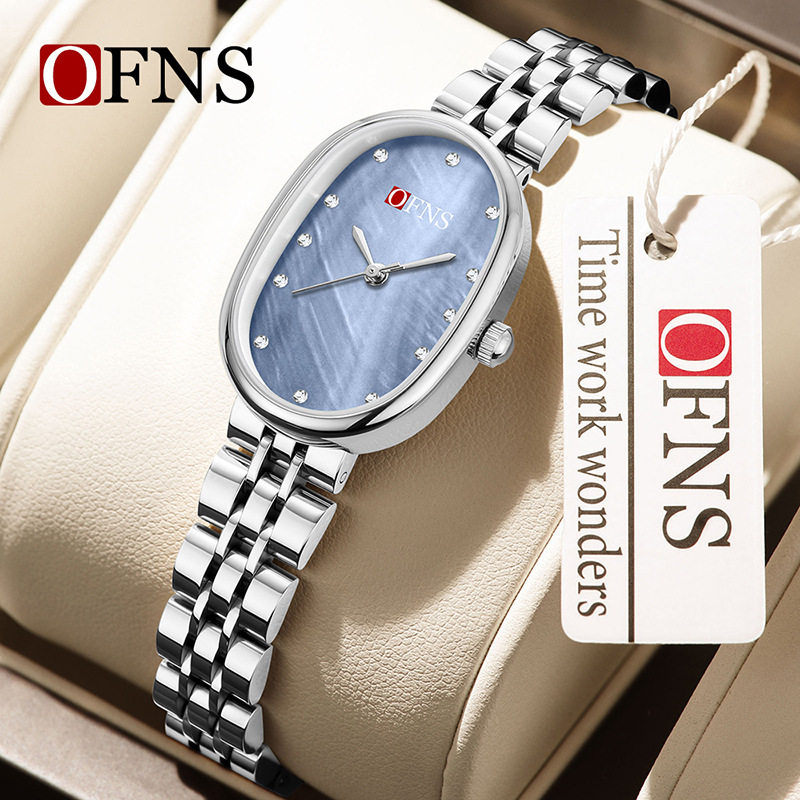 欧范尼时手表女款小众轻奢点钻防水石英腕表彩贝高级感女士手链表