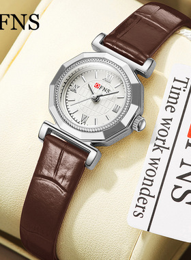 OFNS石英表女士中古风复古腕表简约小巧防水女表精美轻奢手表女款