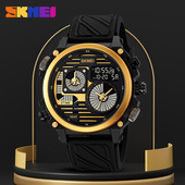 时刻美硬朗风双显多功能四时间倒计时户外运动休闲防水手表男士 潮