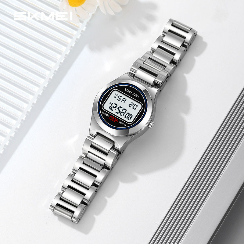 时刻美女款超薄手表时尚实心钢带防水多功能女士百搭学生手链腕表