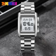 运动电子表不锈钢带防水小方表男士 东南亚热卖 时刻美时尚 倒计时潮