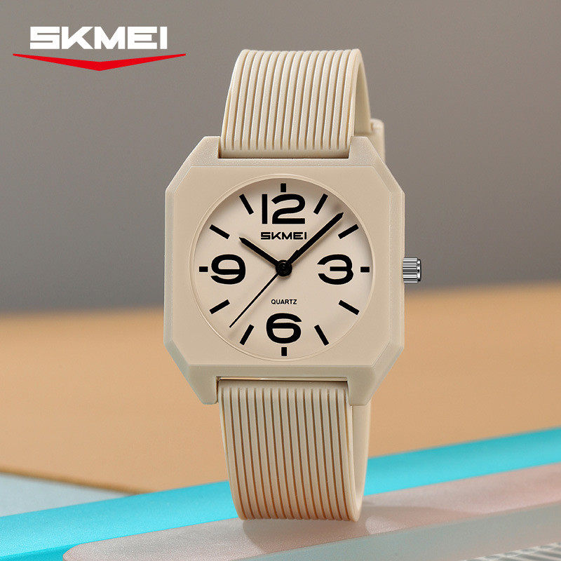 时刻美时尚简约方块防水手表初高中运动考试专用学生石英腕表男女