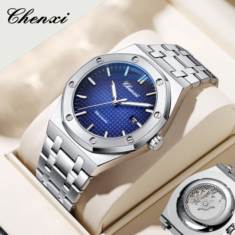 晨曦透底男士时尚手表八角形时尚