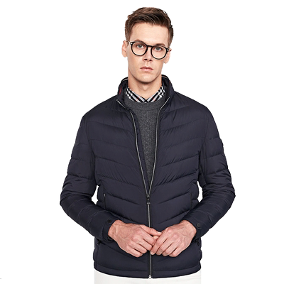 德鲨短款立领羽绒服男轻薄外套