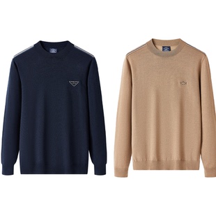 【大乐严选】x【男款】【纯羊毛】德鲨套头毛衣男休闲打底衫