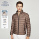 休闲保暖外套 德鲨立领羽绒服男青年冬新款 白鸭绒