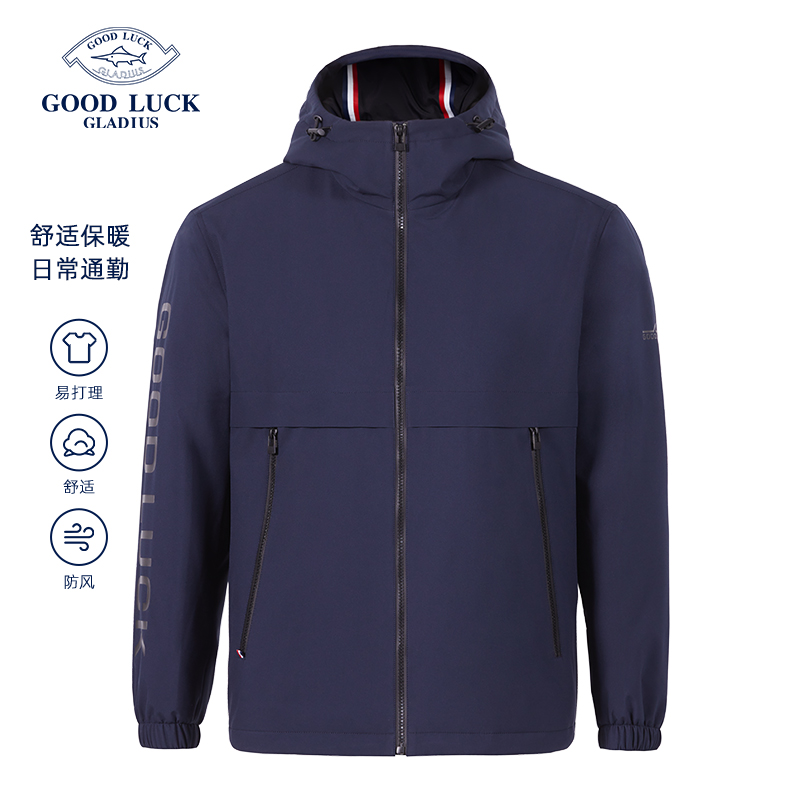 德鲨冬季新款连帽短款棉衣服外套