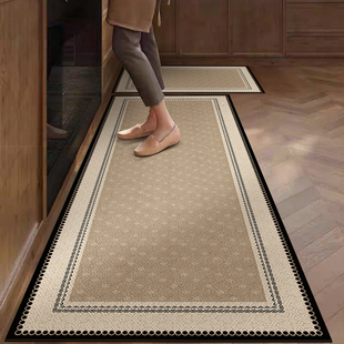 2025新款 厨房地垫高级感皮革长条组合专用地垫防油防水可裁剪脚垫