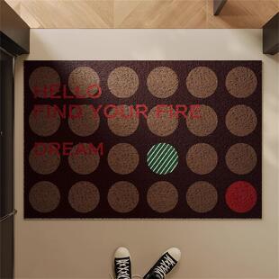 中古风入户门地毯丝圈地垫家用蹭土可裁剪玄关防水防滑进门口脚垫