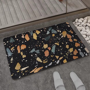 卫生间吸水地垫硅藻泥浴室门口防滑速干耐脏脚垫家用进门玄关地毯