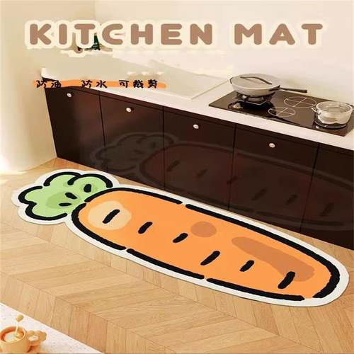 厨房防滑防油地垫可擦免洗耐脏防滑脚垫子新款家用长条地毯可定制