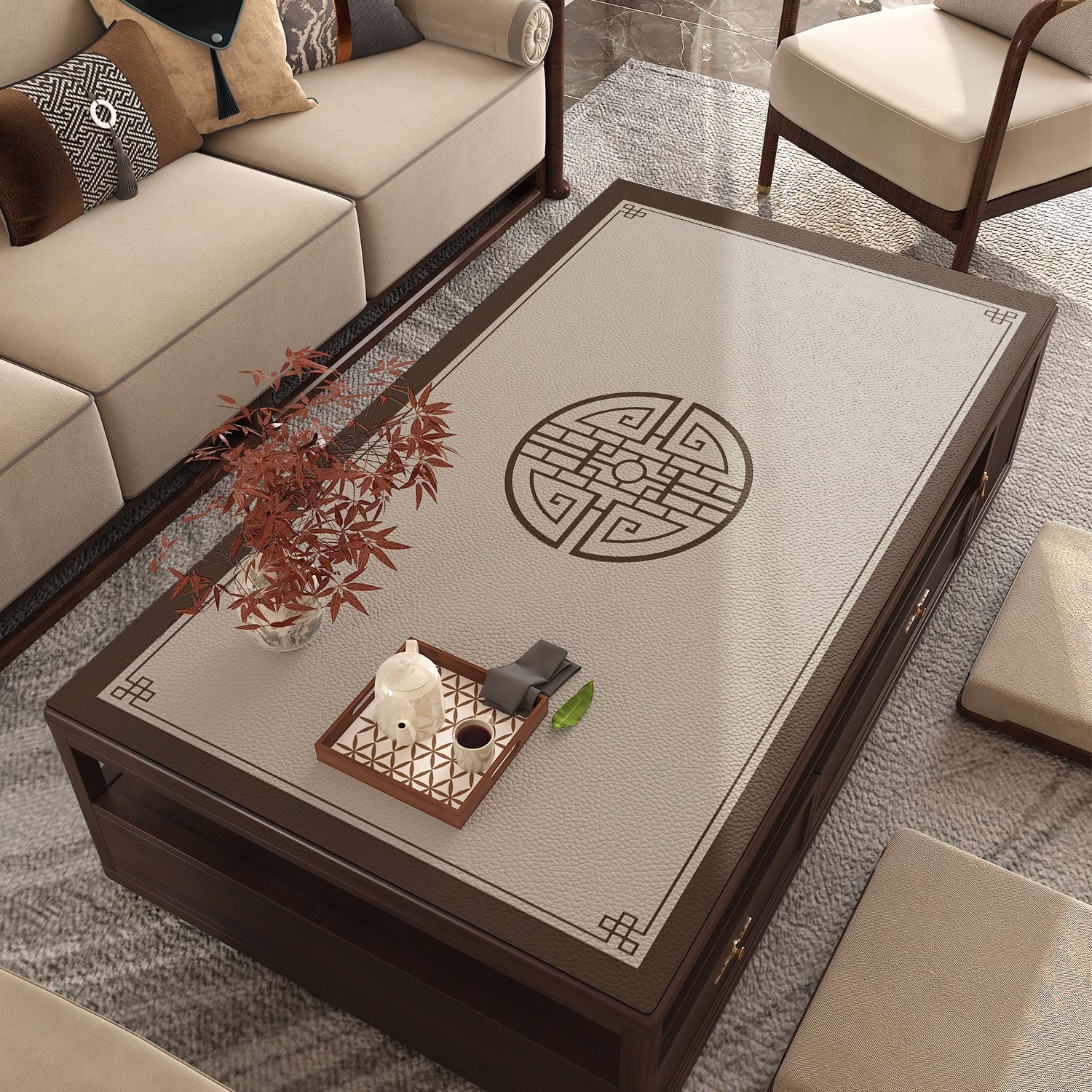 桌布新款网红茶几新中式免洗高级