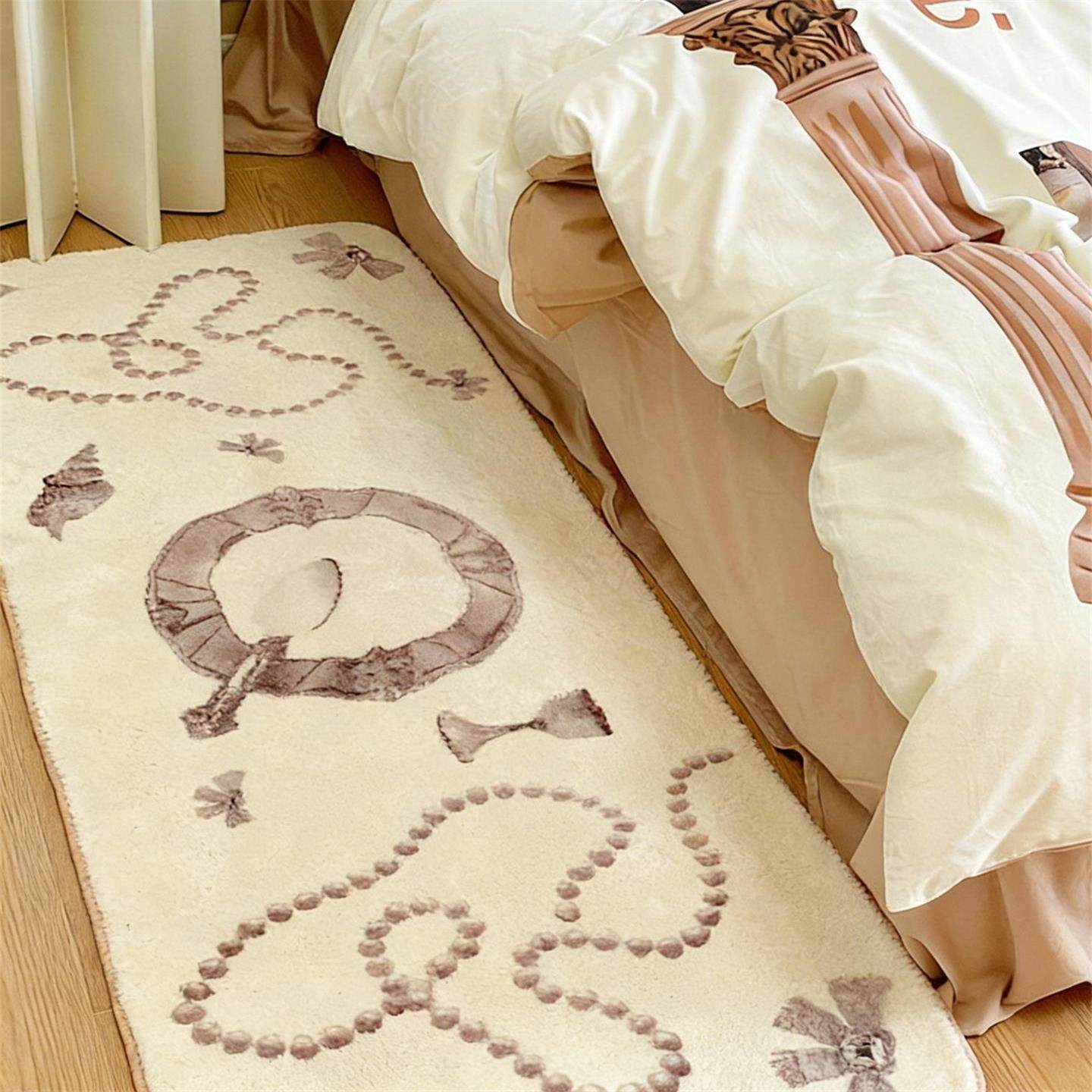 床边地毯法式仿羊绒长条卧室毛绒加厚地垫2026新款房间装饰地垫,居家布艺,地毯,淘宝优惠券,粉丝福利购,淘宝优惠卷