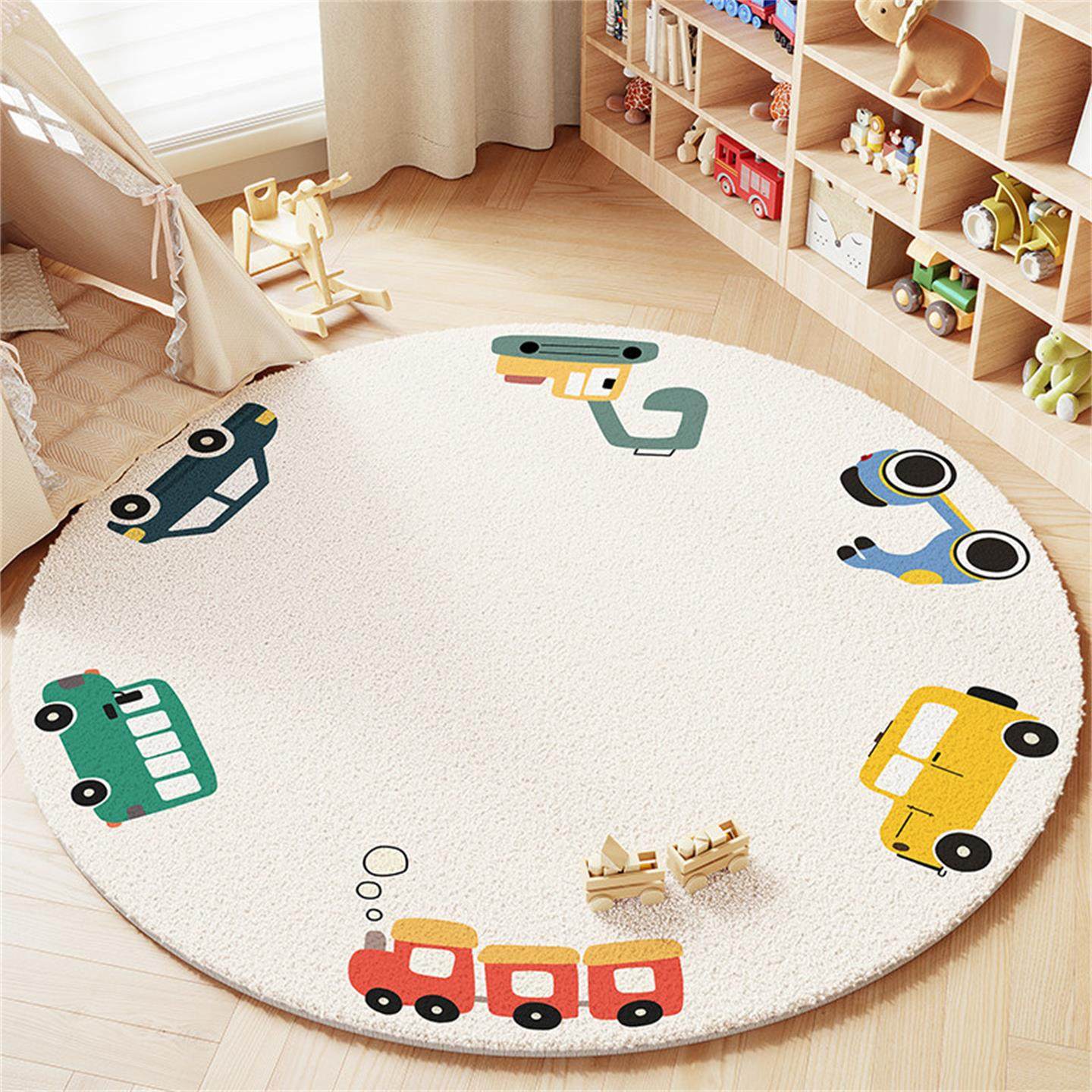 圆形地毯卡通客厅卧室床边地垫男孩儿童房爬爬垫加厚防摔防水脚垫,居家布艺,地毯,淘宝优惠券,粉丝福利购,淘宝优惠卷
