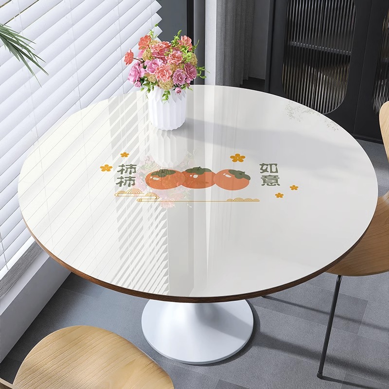圆桌布软玻璃圆形茶几餐桌垫PVC防水防油免洗防烫2023新款隔热垫