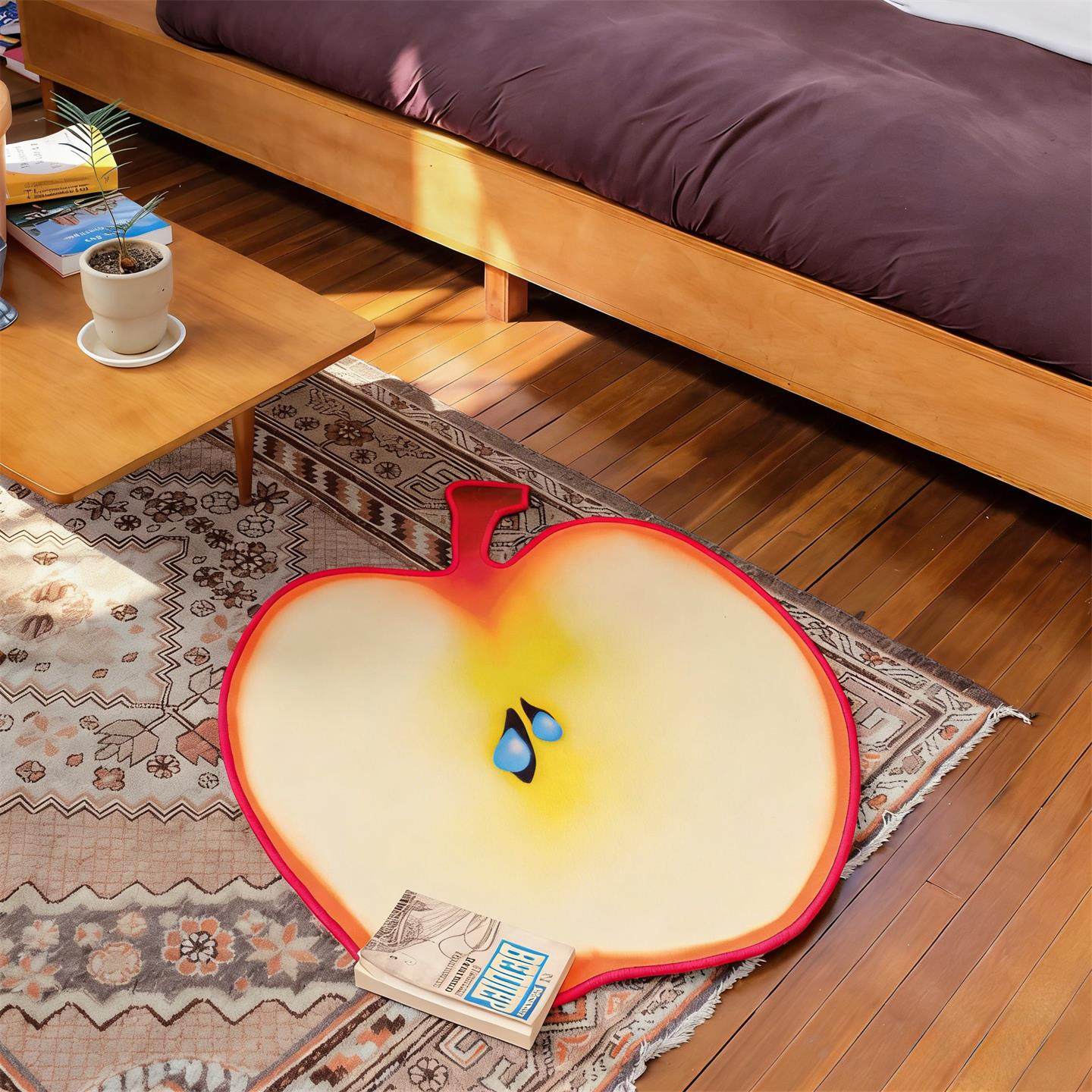 多巴胺异形地毯ins风苹果圈绒摇摇椅装饰插画地垫客厅氛围感脚垫,居家布艺,地毯,淘宝优惠券,粉丝福利购,淘宝优惠卷