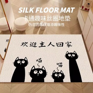 入户门丝圈地垫卡通趣味大门口防滑脚垫进门门垫家用玄关天津地毯